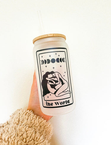 The World - Tarot Tumbler Halo Quartz